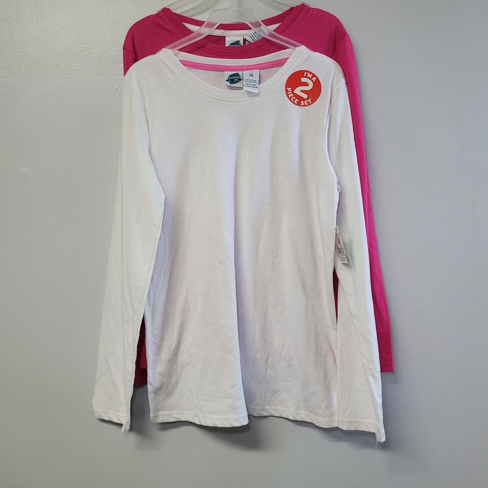 Extremely Me Girls 2 Pack Long Sleeve Tee Pink White Size 14 Casual Bundle